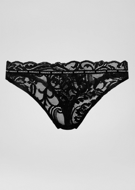 Tanga Versace Logo Lace Dama | BTGRQKZ-56